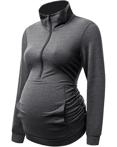 Maternity Zip Up Sweatshirt