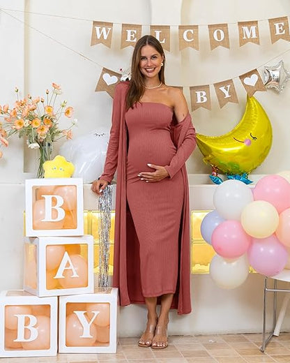 2-Piece Maternity Dress and Cardigan Set
