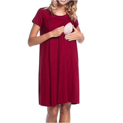 Maternity & Nursing Short Sleeve Dress
