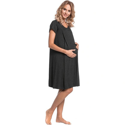 Maternity & Nursing Short Sleeve Dress