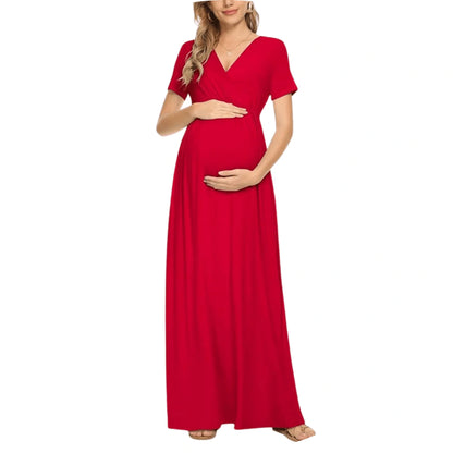 Maternity Short Sleeve Maxi Dress