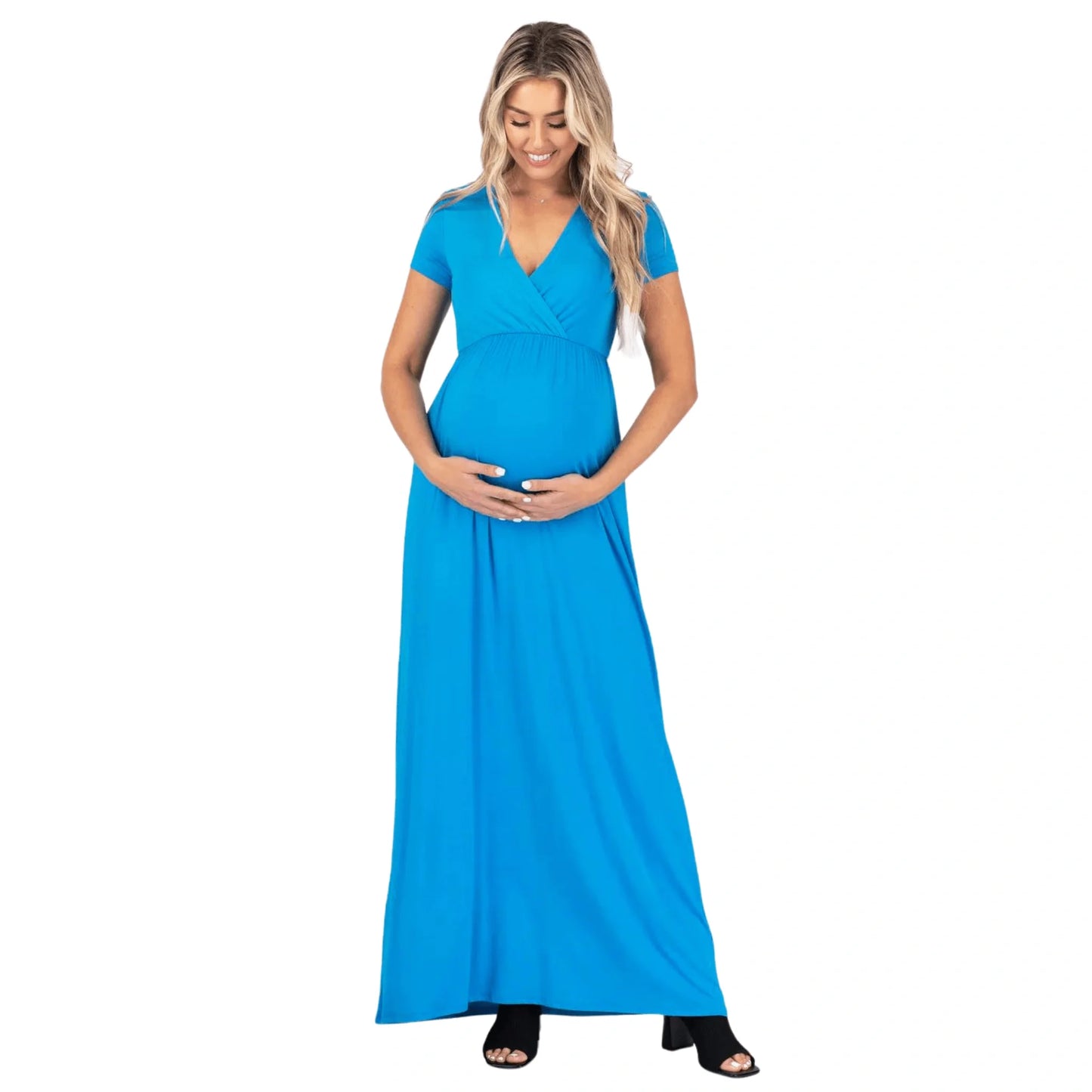 Maternity Short Sleeve Maxi Dress