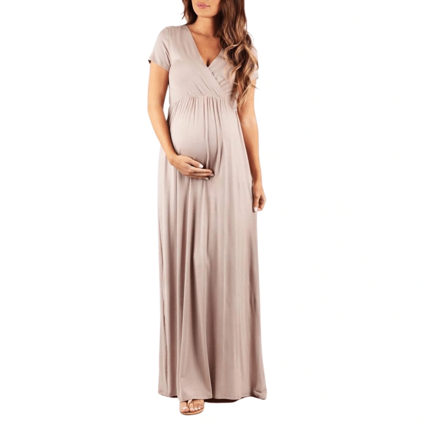 Maternity Short Sleeve Maxi Dress