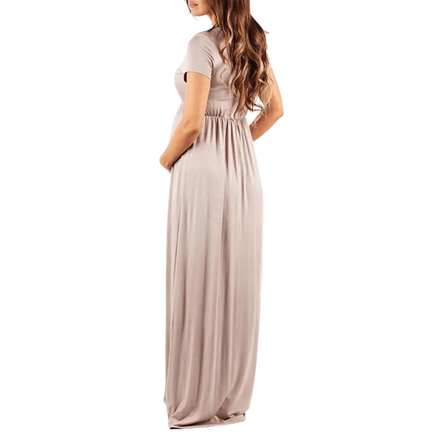 Maternity Short Sleeve Maxi Dress