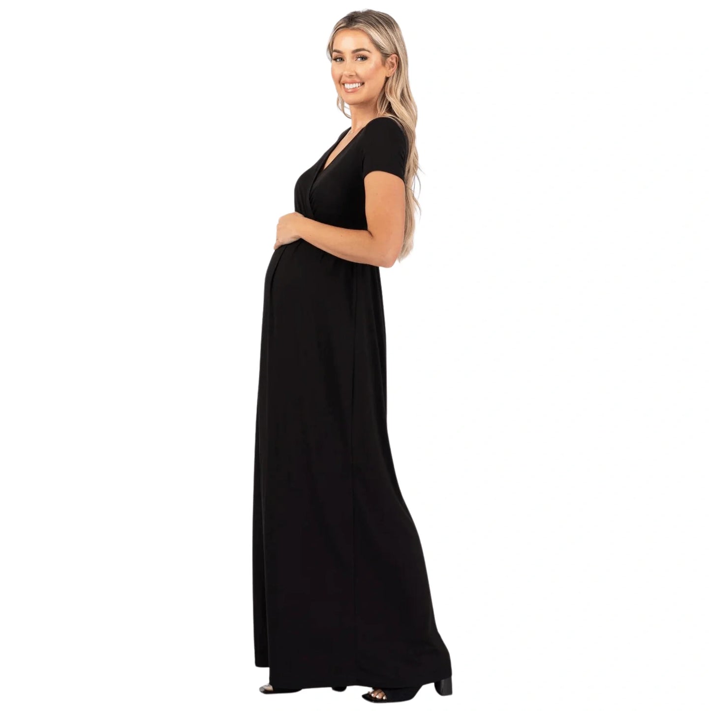 Maternity Short Sleeve Maxi Dress