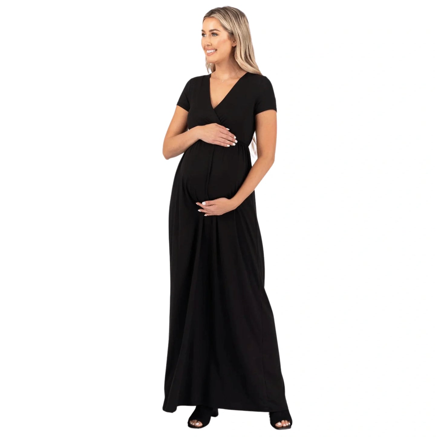 Maternity Short Sleeve Maxi Dress
