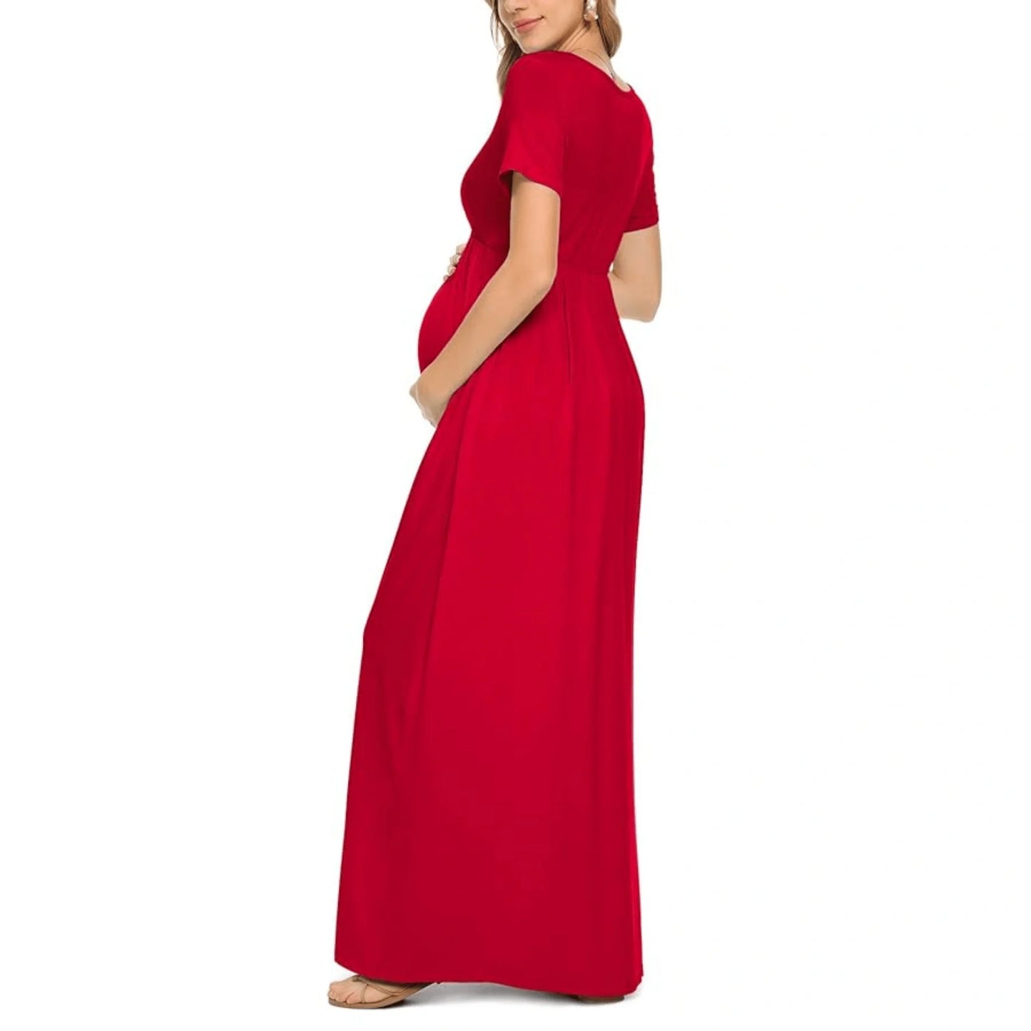 Maternity Short Sleeve Maxi Dress