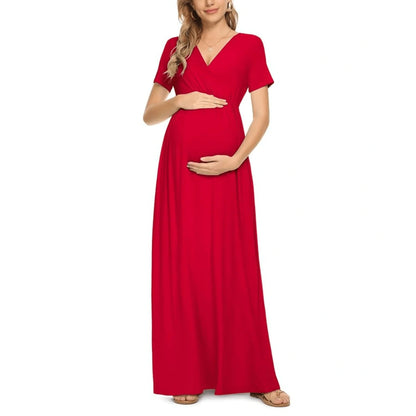 Maternity Short Sleeve Maxi Dress