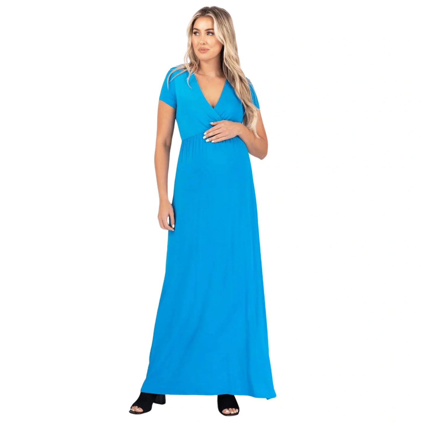 Maternity Short Sleeve Maxi Dress