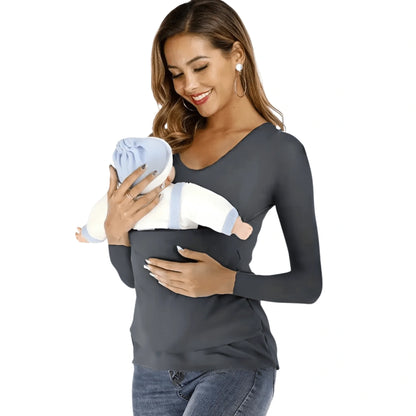 Mom Long Sleeve Kangaroo T-Shirt