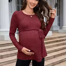 Long-Sleeve Tunic Casual Maternity Top