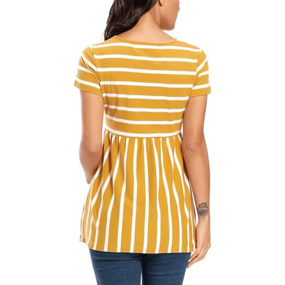 Striped Maternity Short Sleeve Top