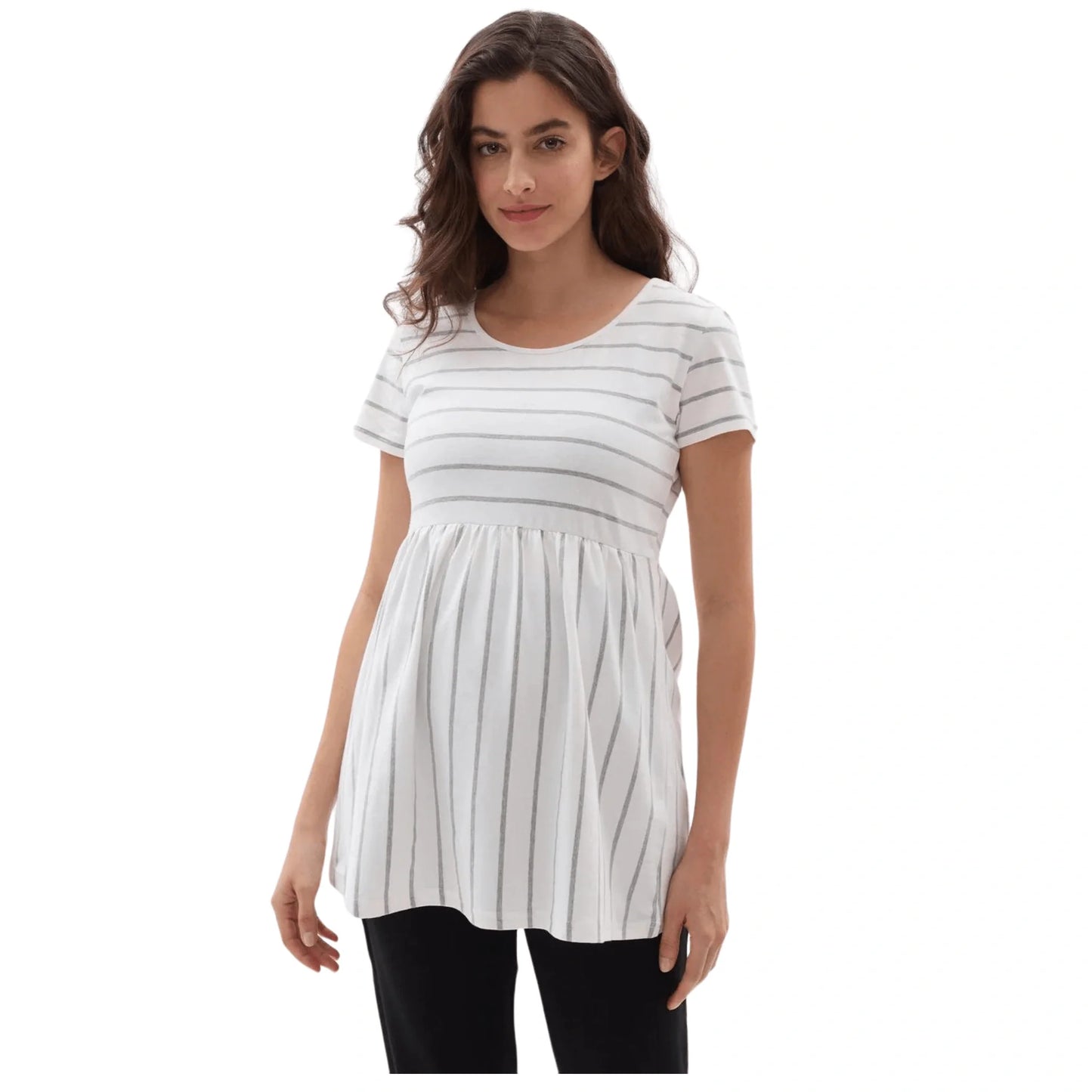 Striped Maternity Short Sleeve Top