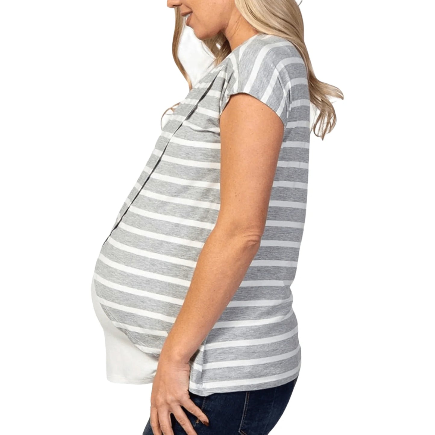 Maternity Striped Nursing Top
