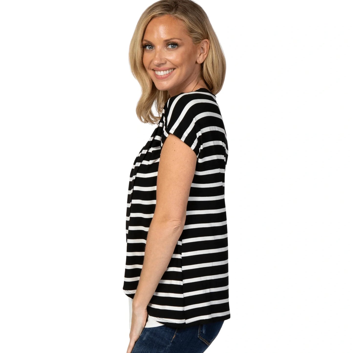 Maternity Striped Nursing Top