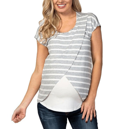 Maternity Striped Nursing Top
